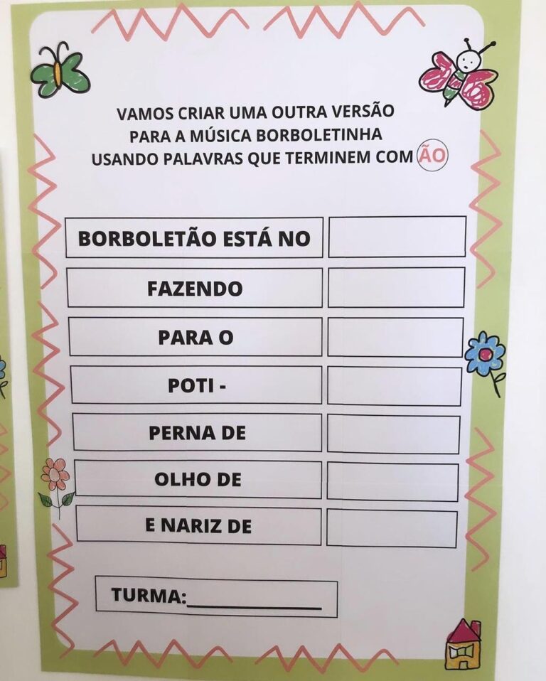 Sequência Didática Borboletinha (Sons das letras B e P) - Prof. Juliana ...