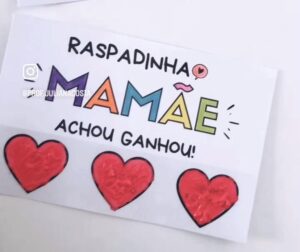 Cartão Interativo Raspadinha - Dia das Mães (ou para quem cuida)
