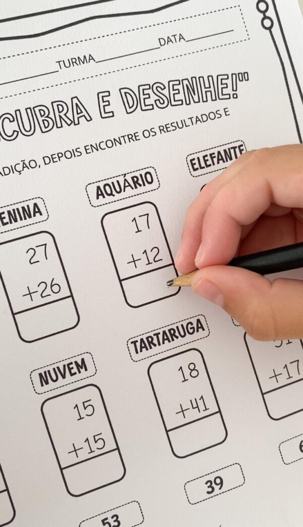 Resolva, Descubra e Desenhe - Operações de adição e subtração - Image 4