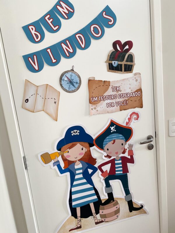 Painel de porta Bem-vindos: tema Pirata + plano de aula - Imagem 2