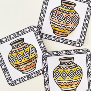 Pintura com Tinta Natural – Vasos Africanos
