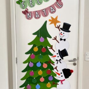 Painel Natalino – Árvore e Bonecos de Neve