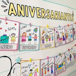 Painel Aniversariantes Ilustrado