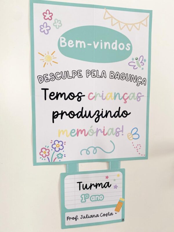 Plaquinha afetiva - Bem-vindos (Coleção Candy)