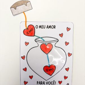 Cartão interativo Potinho do amor - Dia das mães