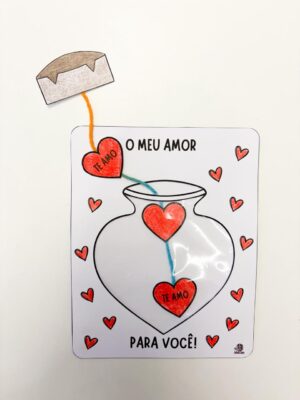 Cartão interativo Potinho do amor - Dia das mães