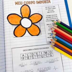 Meu corpo importa - Atividade para caderno MAIO LARANJA com poema