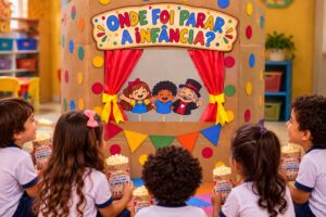 Onde Foi Parar a Infância? - História com Teatro de Caixa - Coleção Semana da criança