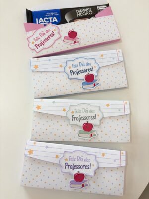 Porta barra de chocolate - DIA DOS PROFESSORES