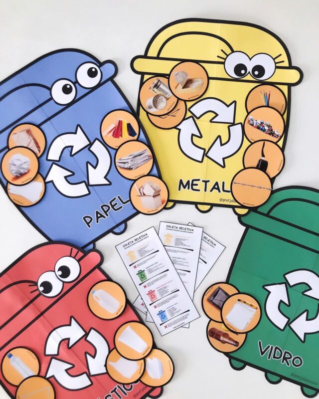 Dia 17 de maio será o Dia Mundial da ReciclagemQue tal abordar esse assunto com as crianças de forma divertida?!Trouxe uma brincadeira para você 👇✨Brincadeira - Corrida Coleta Seletiva - Arquivo digital em PDFNeste divertido jogo, quatro corajosas crianças se vestem como latas de lixo, cada uma representando uma cor diferente: azul, verde, amarelo e vermelho. O objetivo é simples: formar grupos e correr até as latas de reciclagem, entregando cada item coletado na lixeira correta.
A equipe que completar a corrida e entregar todos os itens na lixeira correta primeiro será declarada vencedora da Corrida da Coleta Seletiva.Este jogo não apenas promove a conscientização sobre a importância da coleta seletiva e da reciclagem, mas também incentiva o trabalho em equipe, a coordenação e a agilidade.
Diversão enquanto se aprende a cuidar do nosso planeta!Contém :
⭐️4 fantasias de lata de lixo (azul, verde, vermelho e amarelo)
⭐️Folhetos informativos de conscientização
⭐️24 fichas de imagens de lixos, para as crianças descartarem nas lixeiras.Compre através do link na bio ou comente EU QUERO  para receber o link no direct.
•Se não encontrar a mensagem, confira na aba  de “solicitações” que estará lá !
Me siga para a mensagem aparecer 💕